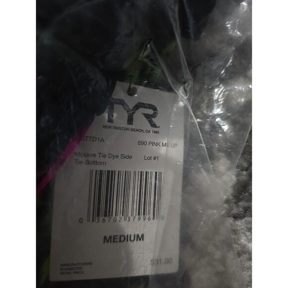 TYR Womens Halter Padded Top With Tie Bottom Mojave Tie Dye  Multicolor Sz M NEW - Picture 4 of 4